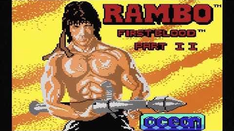 C64 - Rambo music remix - menu and credits