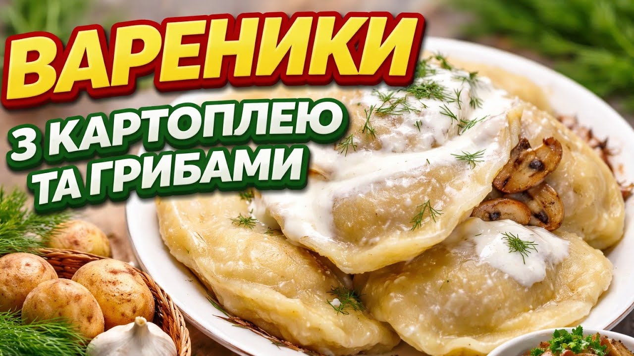 Вареники з картоплею та грибами | Dumplings with potatoes and mushrooms