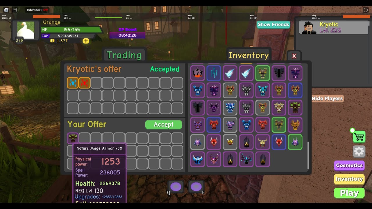 (GOD POT) Dungeon Quest Trade 47 YouTube