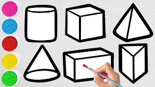How to Draw and Color 6 Basic 3D Shapes | Easy Step-by-Step Tutorial How to Draw and Color 6 Basic 3D Shapes | Easy Step-by-Step Tutorial