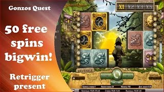 Gonzo's Quest slot big win bonus 50 freespins! screenshot 2