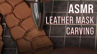 Hand Carving a Bearded Dragon Mask in Leather | ASMR Crafting