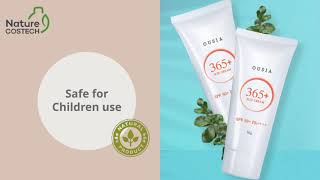 Information 30 Years Research Brand of Nanocellulose, Mixed Sunscreen, OUSIA 365+ SUN CREAM Guide