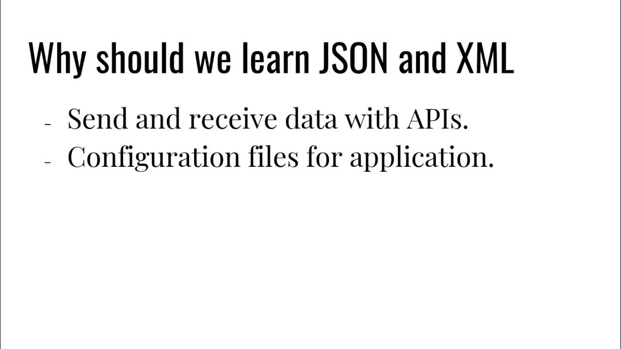 Importance of JSON and XML . - YouTube