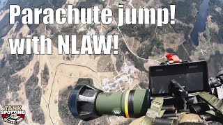 Parachute Jump With NLAW Anti-Tank Missile