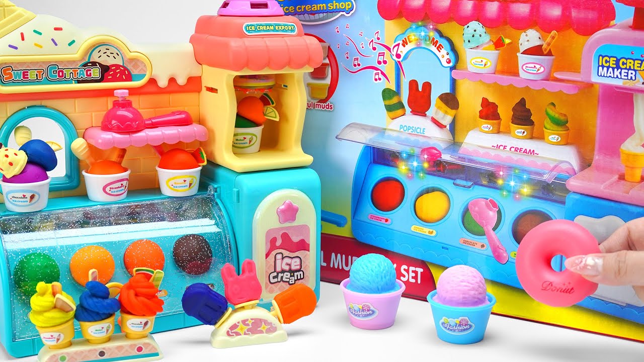 Satisfying Unboxing Colorful Beautiful Ice Cream Shop, Sweet Ice Cream playset  | Tin Toys ASMR
