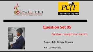 Question Set 05 | Database Management System | Java Institute