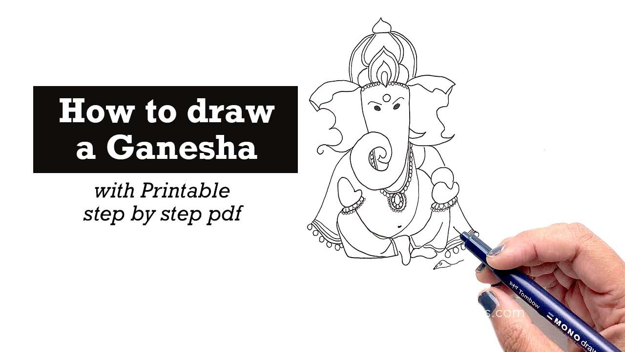 Ganpati Drawing easy | How to draw God Ganesha | Vinayagar drawing | Draw  Ganpati Bappa - YouTube