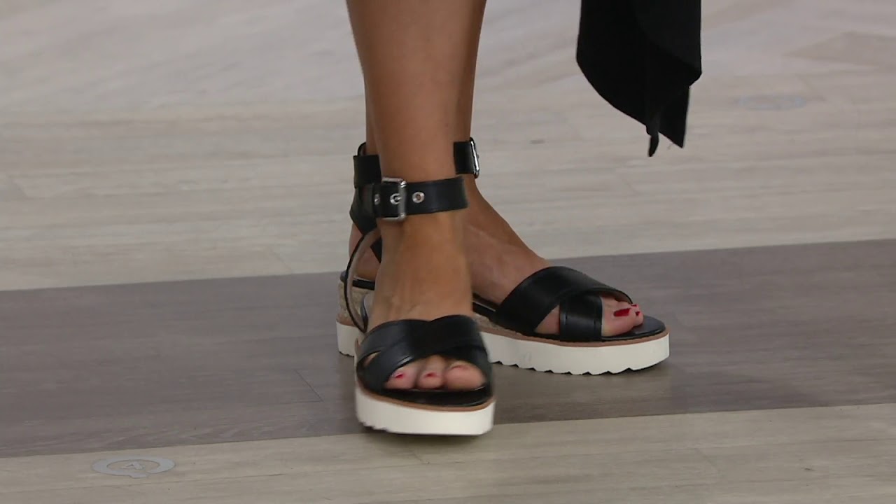 Suede Cross Strap Wedges- Jovana on QVC 