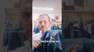 Levis Crotch Blow Out Repair  #eco #ecoproduct #ecoliving #mending #repairs #levis #levijeans