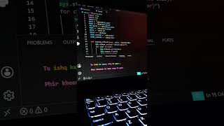 Python lyrics printing tutorial _Jahaan ye ruk jaaye pal... ⏳✨ #trending #coding #youtube #fyp