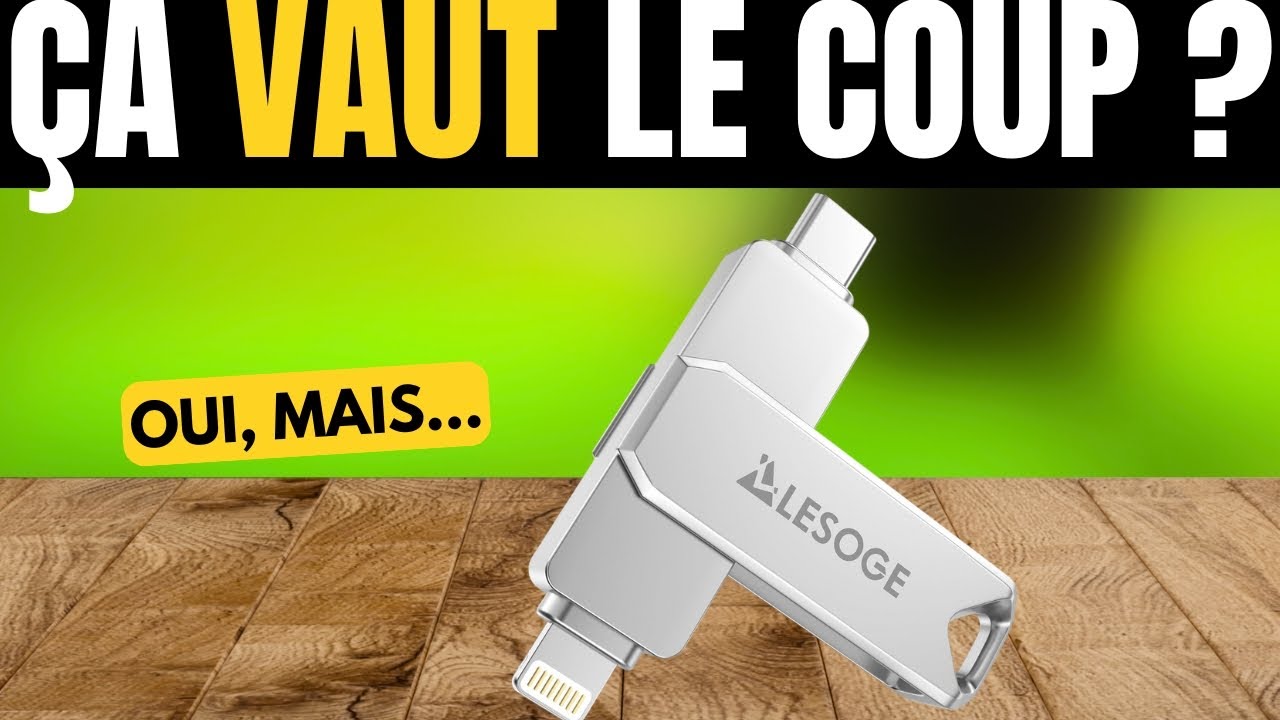 MFi – Clé USB 256GB 3-en-1 pour iPhone et Android, USB 3.0, USB-C, Stockage Externe