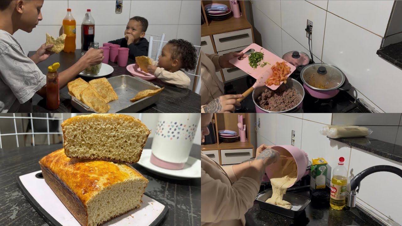 NOITE DO PASTEL | MÃE DE 6 FILHOS | FIZ PÃO CASEIRO NO LIQUIDIFICADOR 