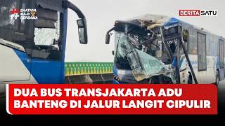 Download Lagu Dua Bus TransJakarta Adu Banteng di Jalur Langit Cipulir #beritasatu MP3