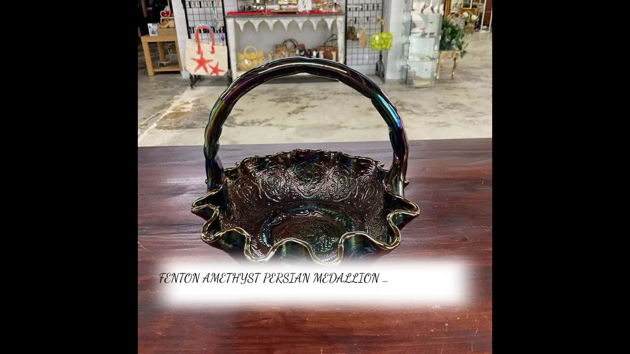 FENTON AMETHYST PERSIAN MEDALLION BASKET