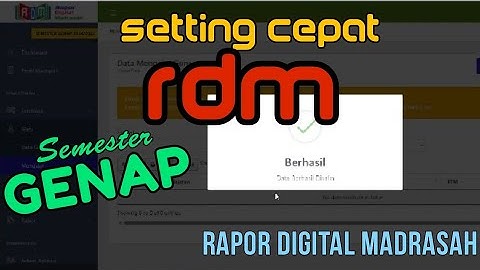 Cara setting RDM Semester Genap | Siap Dipakai