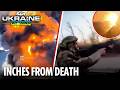 Moment Russian drone flies INCHES from Ukrainian troops as Putin’s key oil depot is BOMBED