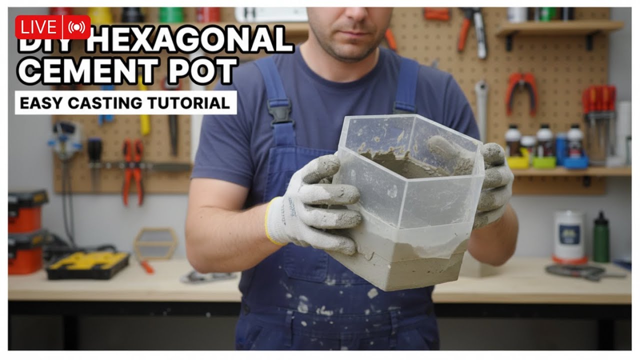 Live Cast: DIY Pentagonal Concrete Planter