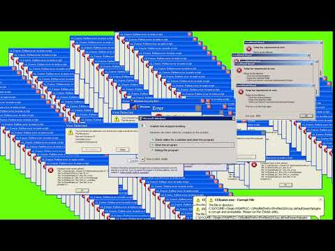 GREEN SCREEN Windows XP Error VIRUS ERROR ☢   FOOTAGE SOUND