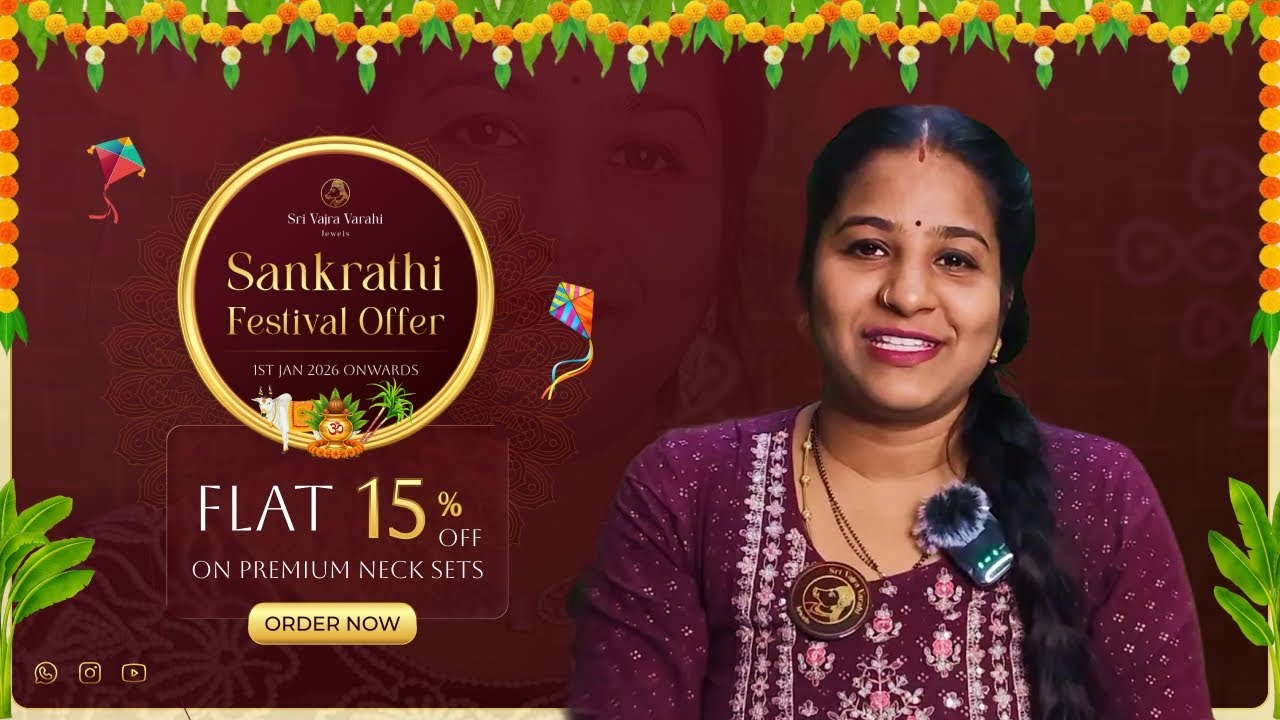 🌾 Sankranti Special | Flat 15% OFF on Premium Neck Sets | Sri Vajra Varahi Jewels