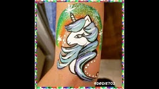 Rainbow Unicorn Face Painting Tutorial- one stroke