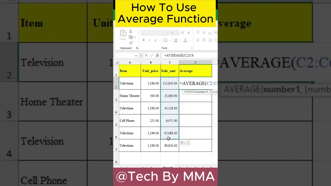 How To Use Average Function in Excel | Excel Averages with Quick Tutorial 