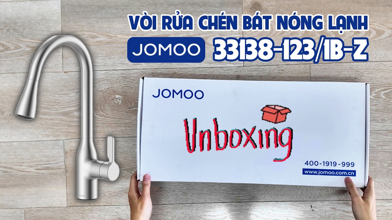 Vòi rửa chén bát nóng lạnh dây rút JOMOO 33138-123