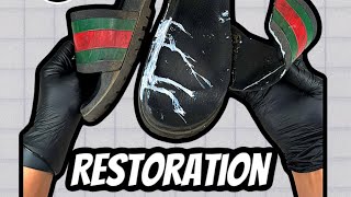 HOW TO RESTORE GUCCI SLIDES ‼️😱👟