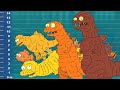 Monsters Size Comparison (ASM) - Shin Godzilla: Simpsons style