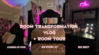 Room Transformation Vlog + Room Tour| Pink Edition| Glamming up my room #shorts #vlog #roomtour