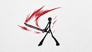 How to draw Stickman with Sword | EASY