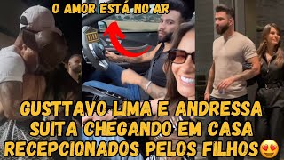 Gusttavo Lima e Andressa Suita JUNTOS chegando em CASA e sendo RECEPCIONADOS pelos FILHOS e mais…
