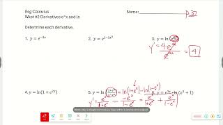 Notes 5 4 Day 2 Derivatives with e^u and ln