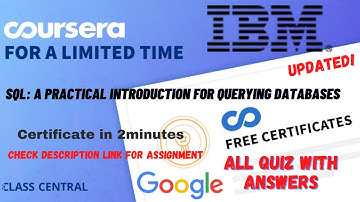 SQL: A Practical Introduction for Querying Databases,(week-1-5) All Quiz Answers.#coursera #quiz