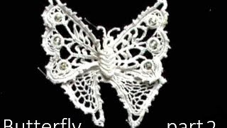 How to make a butterfly in Irish Crochet Lace, part 2 body