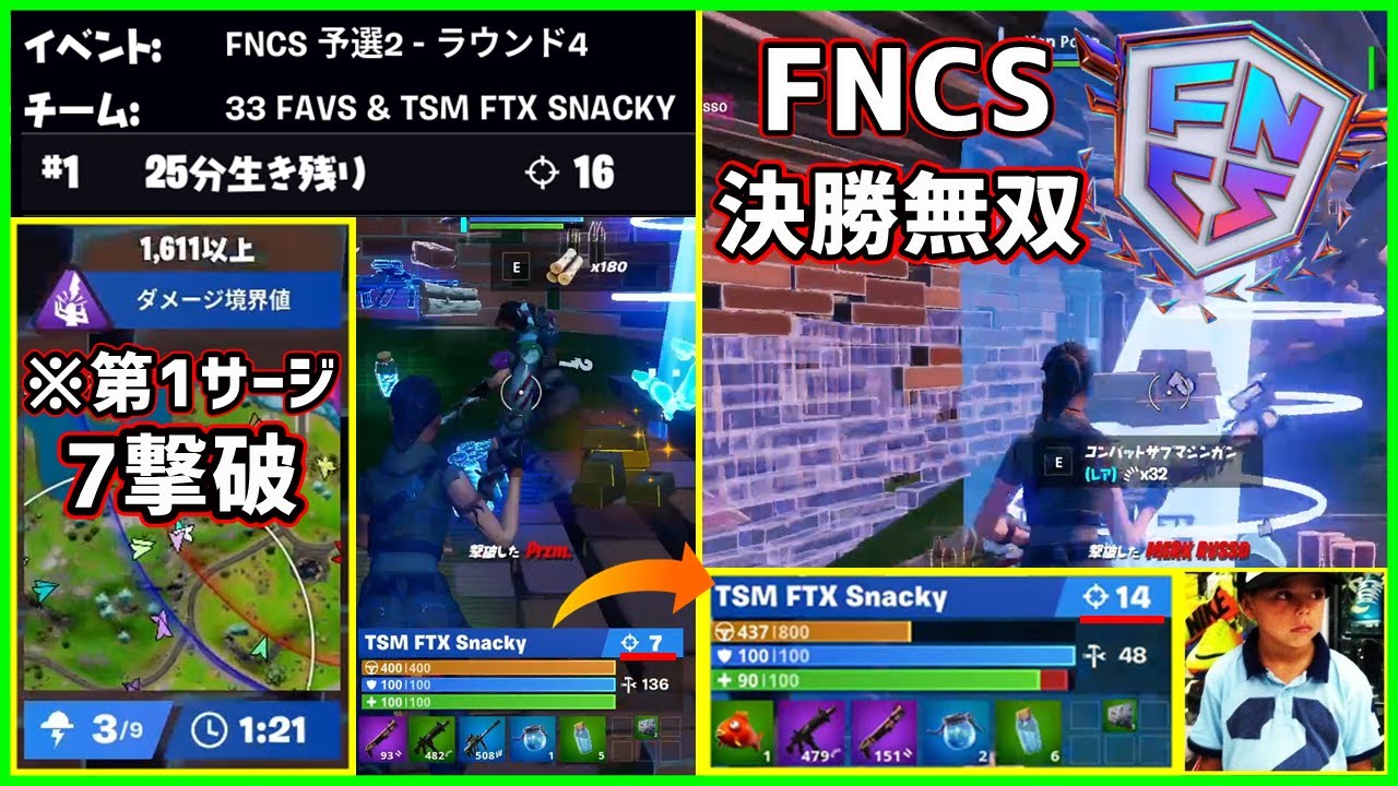 【ReetやEpikWhale越え!?】新アメリカ最強Snackyが強すぎてFNCS決勝をアリーナ感覚で倒しまくっていた…【フォートナイト】