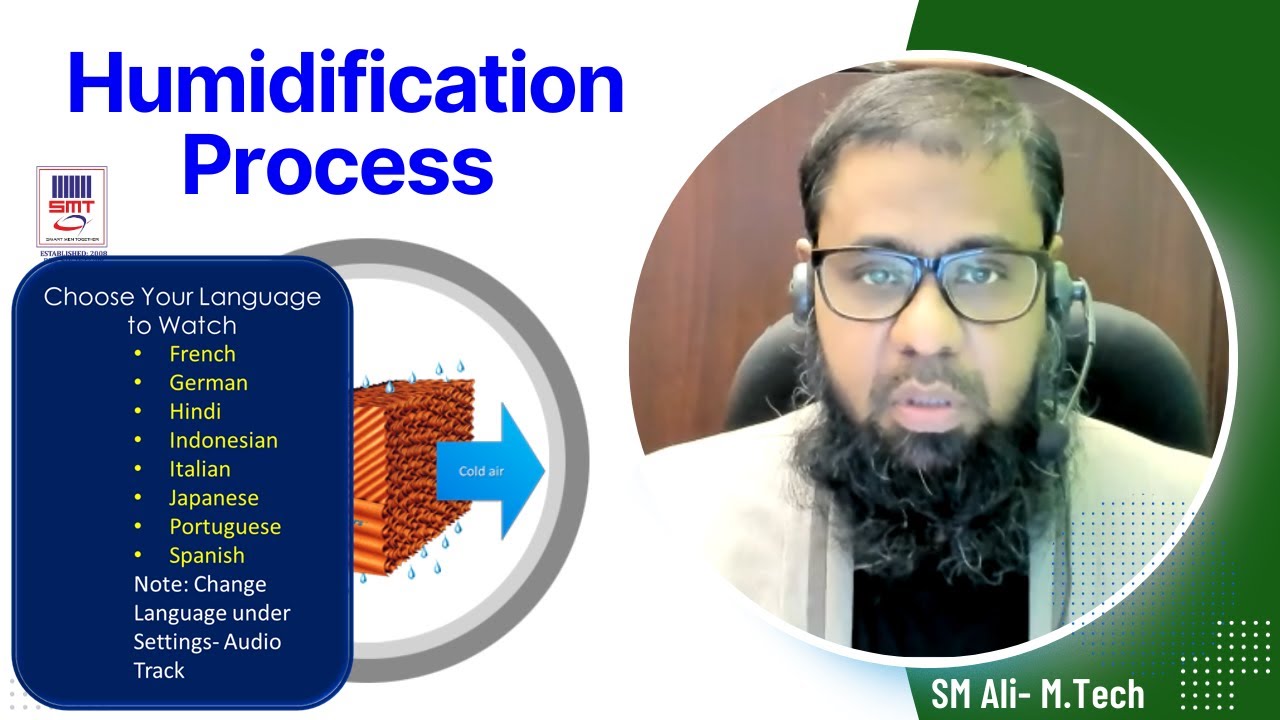 Class 24 -Psychrometry Humidification Process - Change Language in settings under Audio Track.
