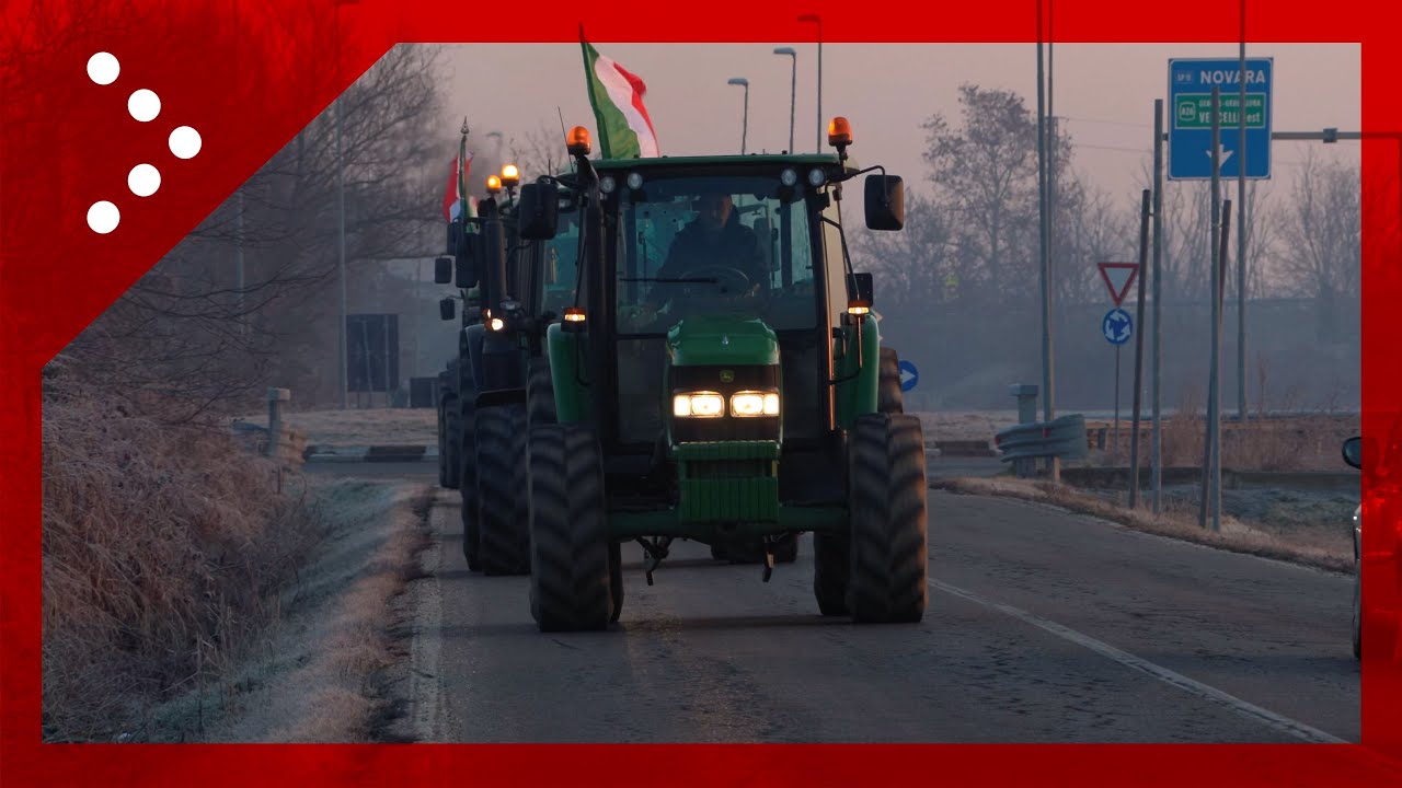 Mobilitazione agricoltori, trattori si radunano a Borgo Vercelli