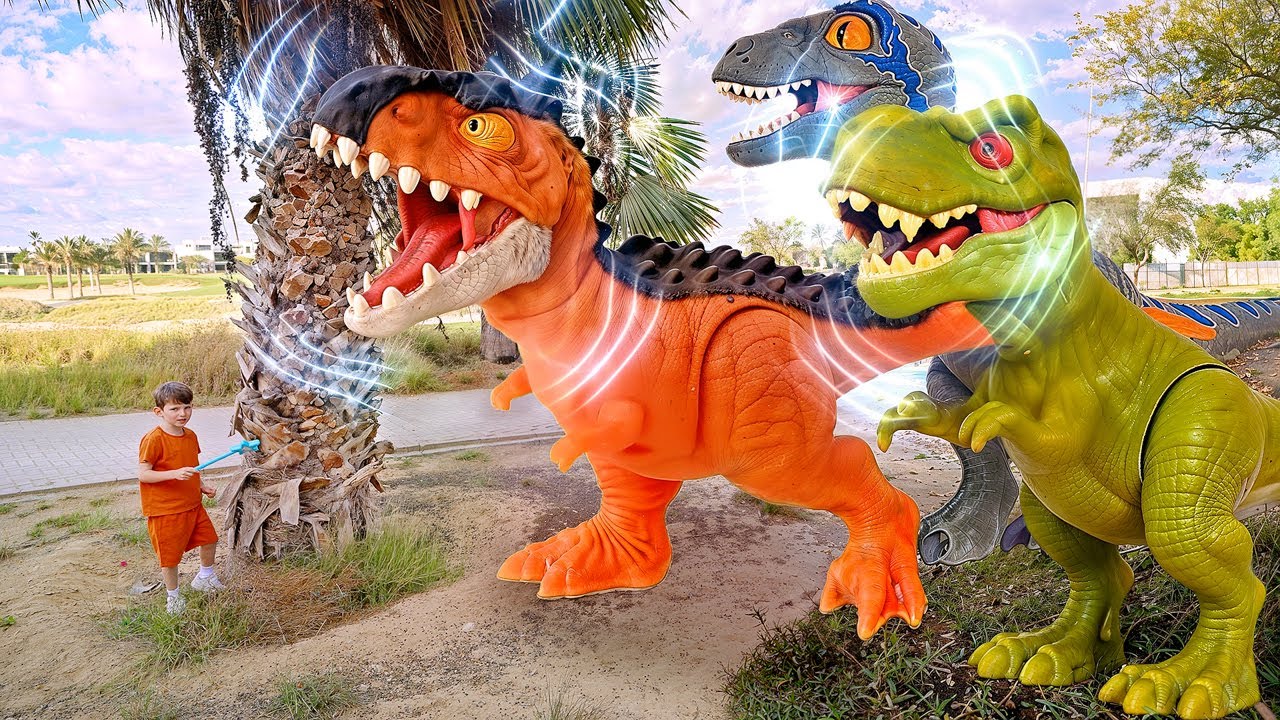 Огромные тянущиеся динозавры в реальной жизни и научные эксперименты для детей
