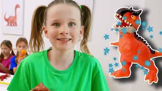 Huge Stretchy Dinosaurs in Real Life and Science Experiments for Kids