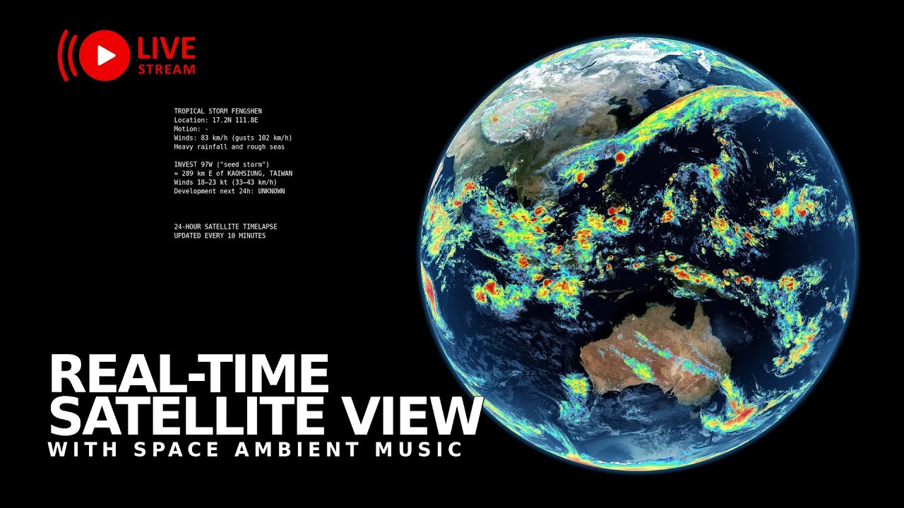 🔴 [LIVE] Space Live — 🚀 Earth From Space, GK-2A Satellite RGB View | Space Ambient Music 221025 PM