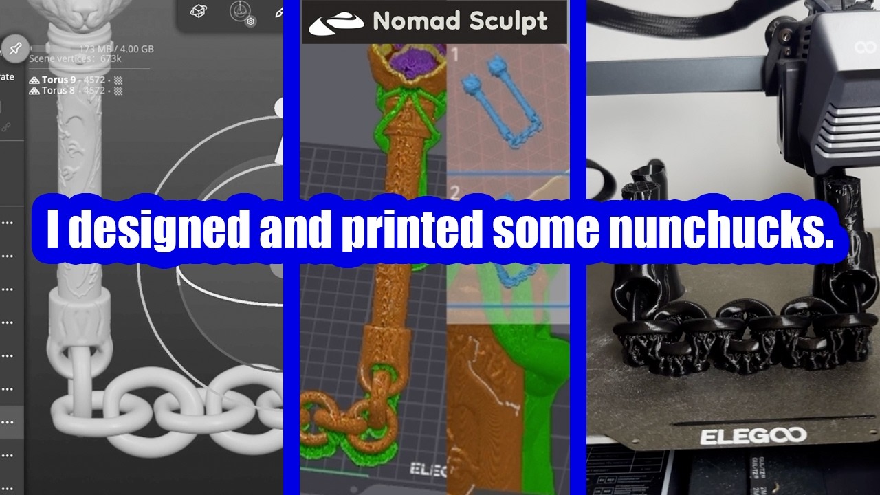 How to Create Nunchucks in Nomad Sculpt: Will the 3D Print Survive?