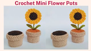 Easy Ways to Crochet Mini Flower Pots