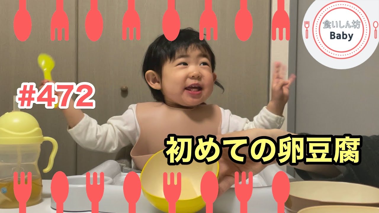 472 初めての卵豆腐 1y6m Old Baby Tries Japanese Egg Tofu Youtube