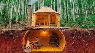 Building Underground Shelter, Shelter Under Large Rock in the Forest for Survival | Solo Bushcraft.