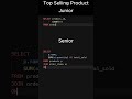 Top Selling Product Query in SQL | Beginner vs Pro  #coding #shorts