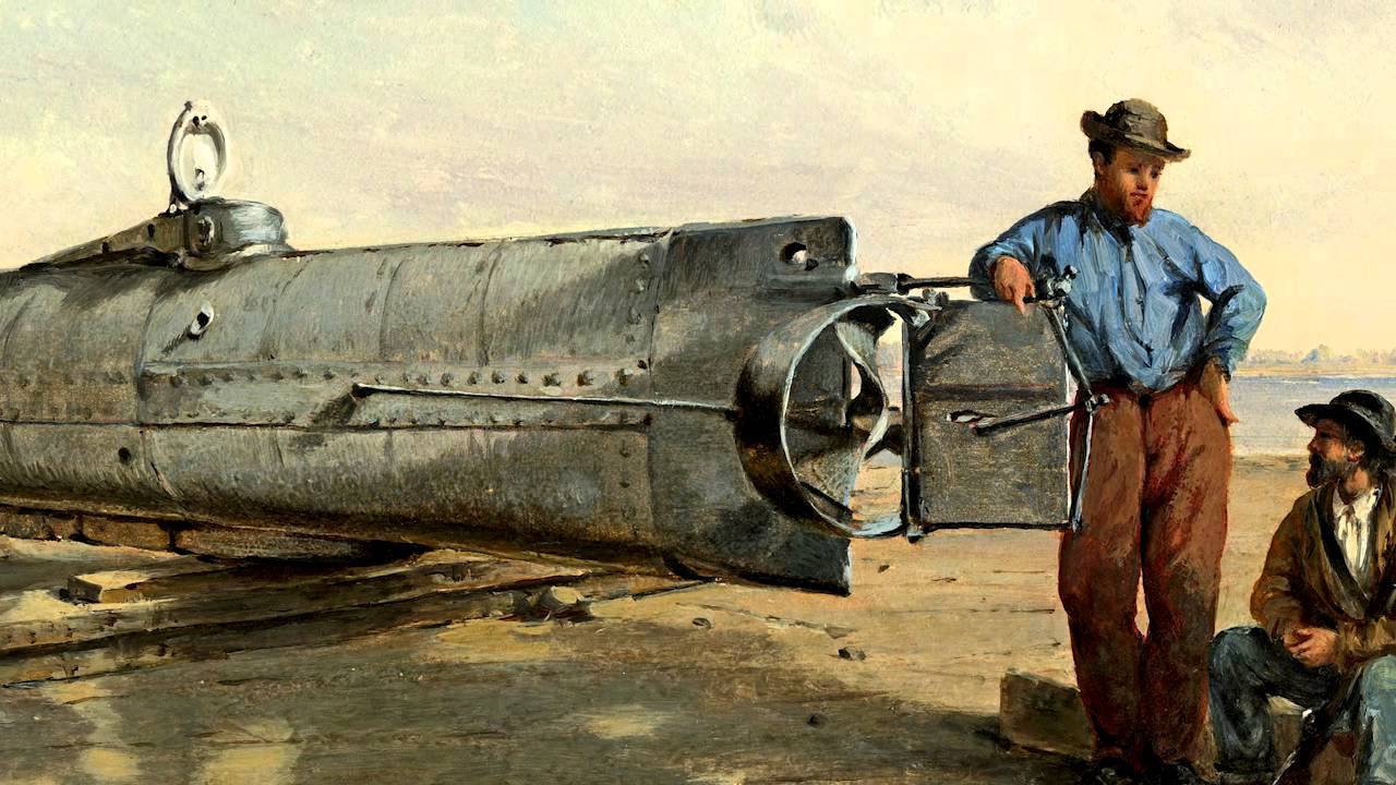 Первая лодка в мире. Подводная лодка Ханли 1864. Подводная лодка h. l. Hunley. Хорас Лоусон Ханли. Submarine hl Hunley.