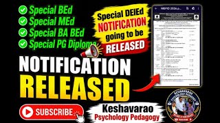 Special BEd, Special MEd , Special BA BEd Admission Notification Released త్వరలో Special DElEd Noti#