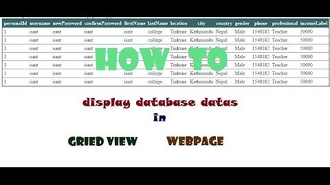 how to display database records in grid view in web page