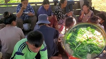 hau zaub ntsuab xyaw nqaij npua rau cov zog noj su coob coob qab kawg li